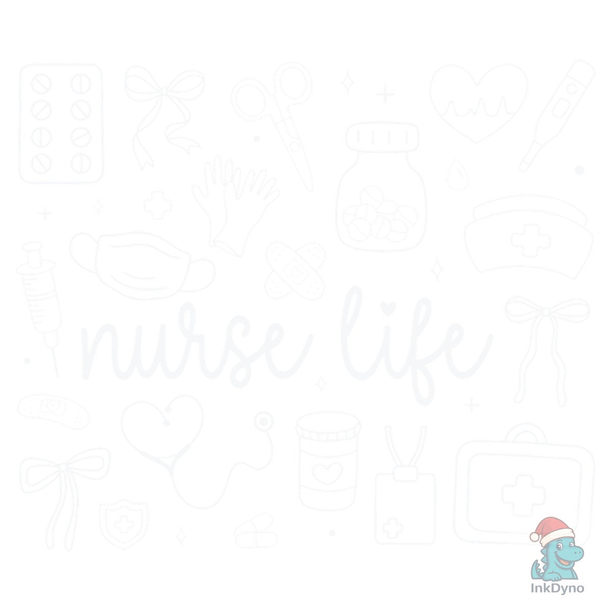 Nurse Life Nurse Coquette Pink Doodle