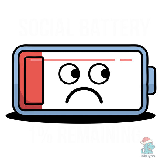 Social Battery Low Battery Icon Design - DTF Transfer