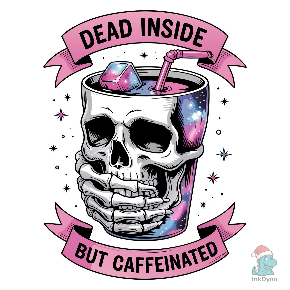 Caffeinated Skull Drink Illustration