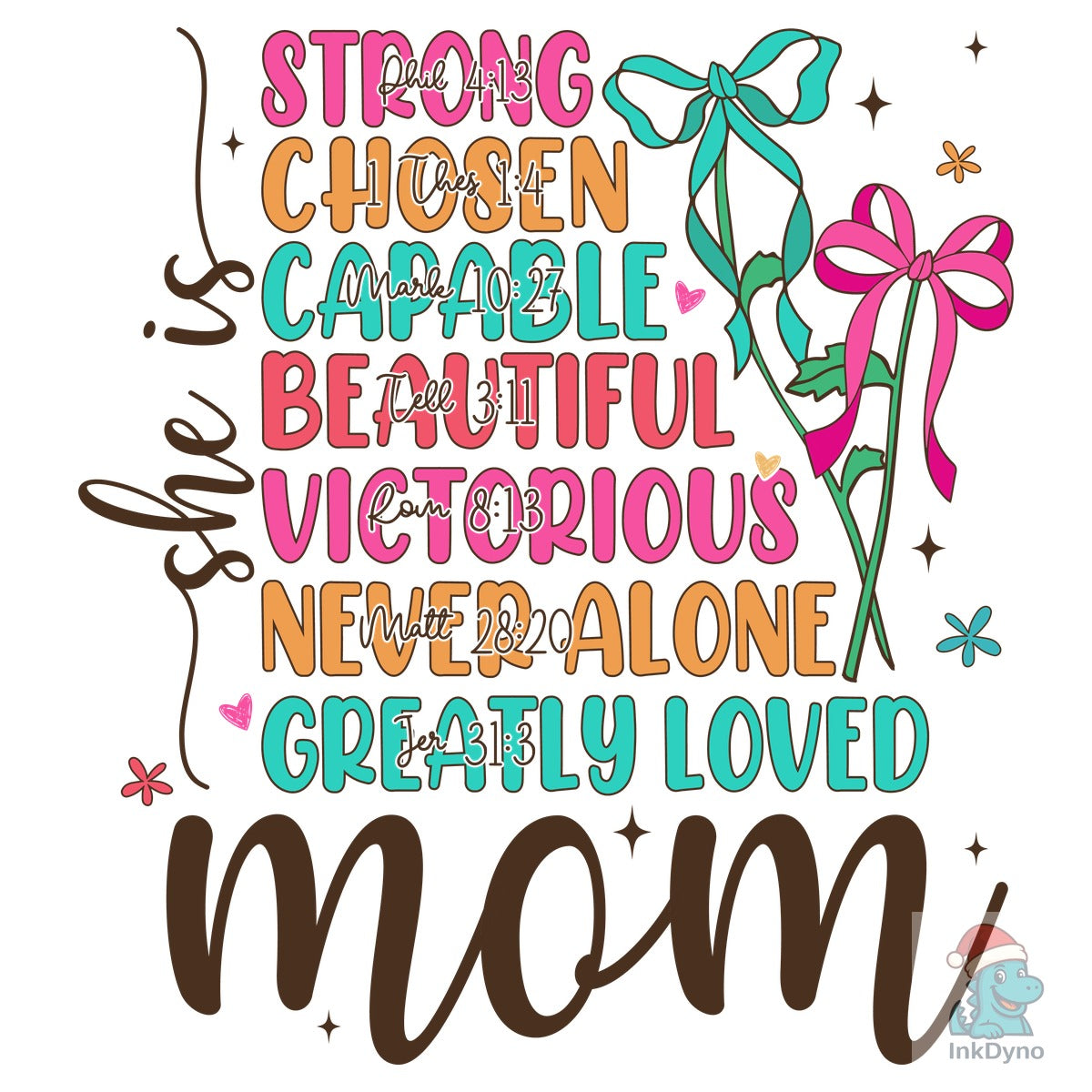She is Mom Colorful Bible Verse