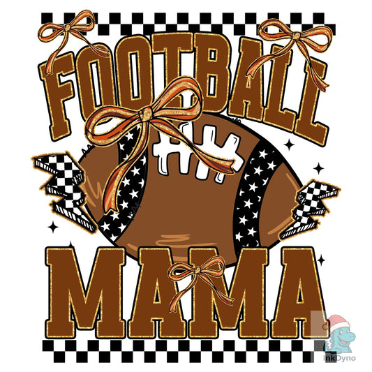 Retro Football Mama Football Bow - DTF Transfer
