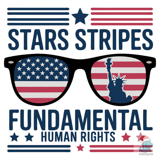 Stars Stripes Fundamental Human Rights - DTF Transfer