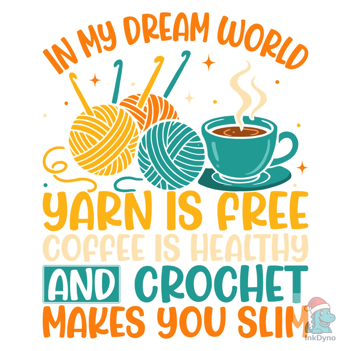 Funny Crochet and Coffee T-Shirt Design