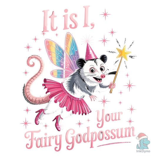 Whimsical Fairy Opossum T-Shirt Design - DTF Transfer