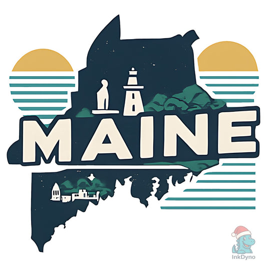 Maine State Map - DTF Transfer