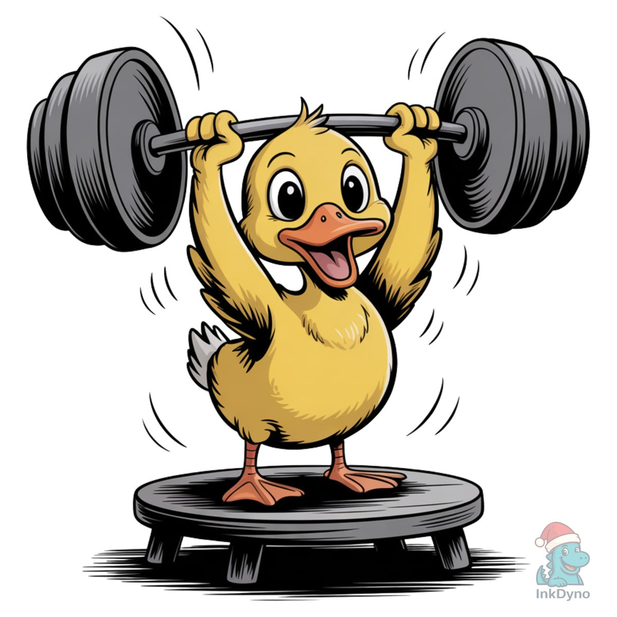 Cute Duck Weightlifting T-Shirt
