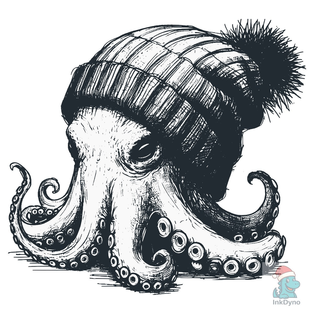 Octopus Wearing Beanie Retro Shirt