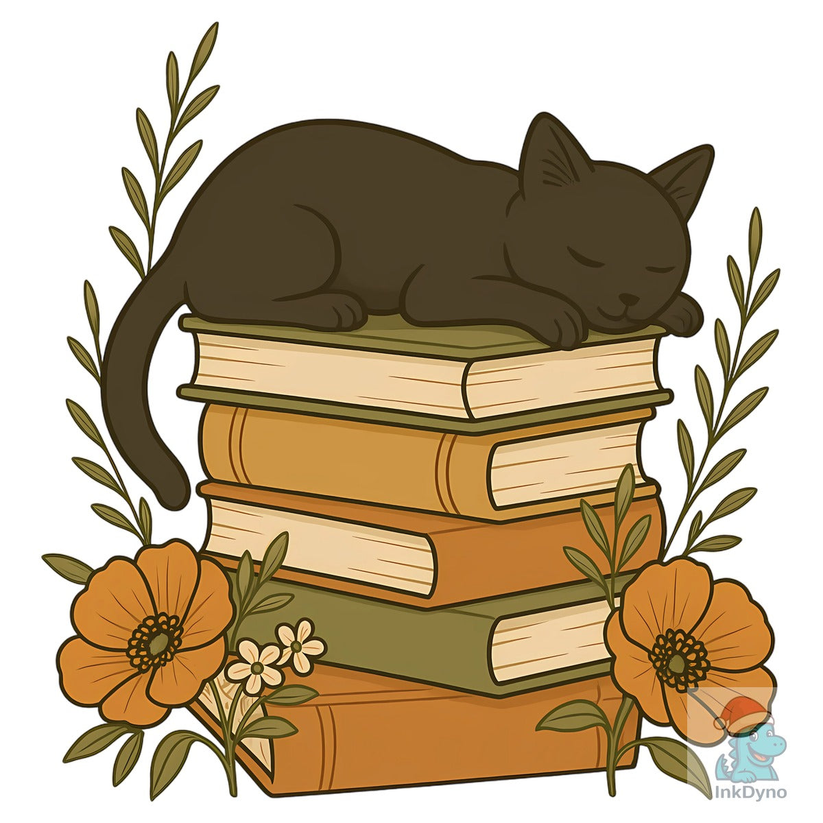 Cat Book Cat Flower Cat Shirt