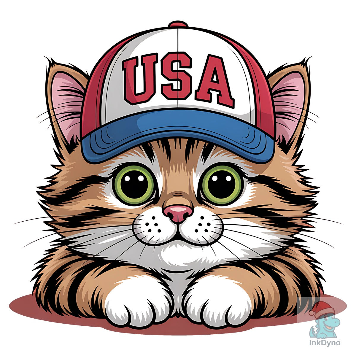 Cute Patriotic Cat USA Hat