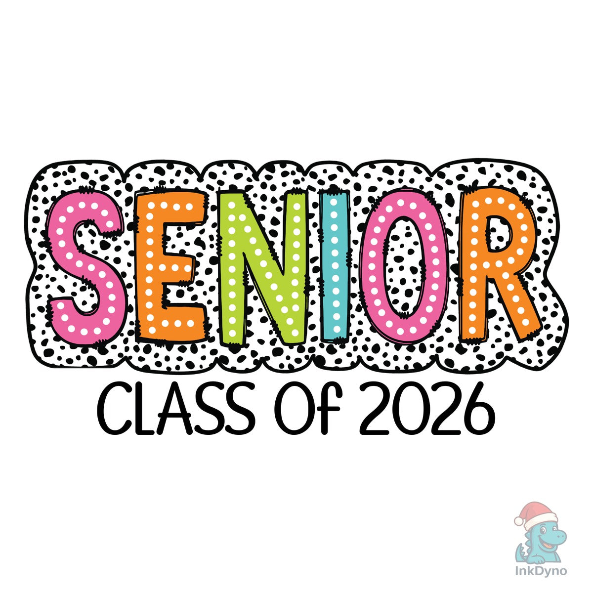 Senior 2026 Dalmatian Dots Doodle