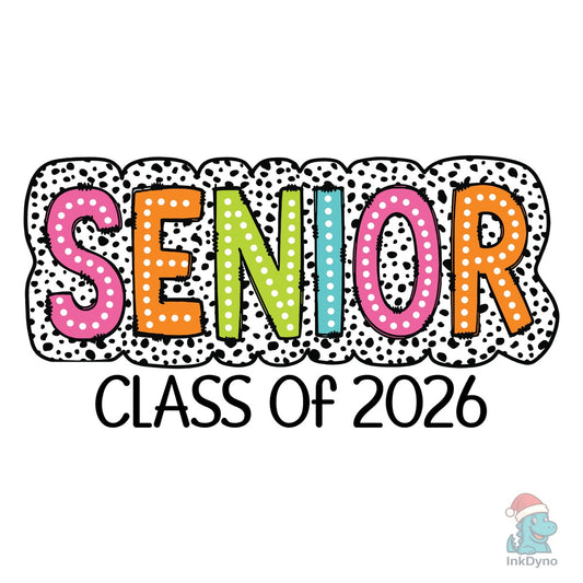 Senior 2026 Dalmatian Dots Doodle - DTF Transfer