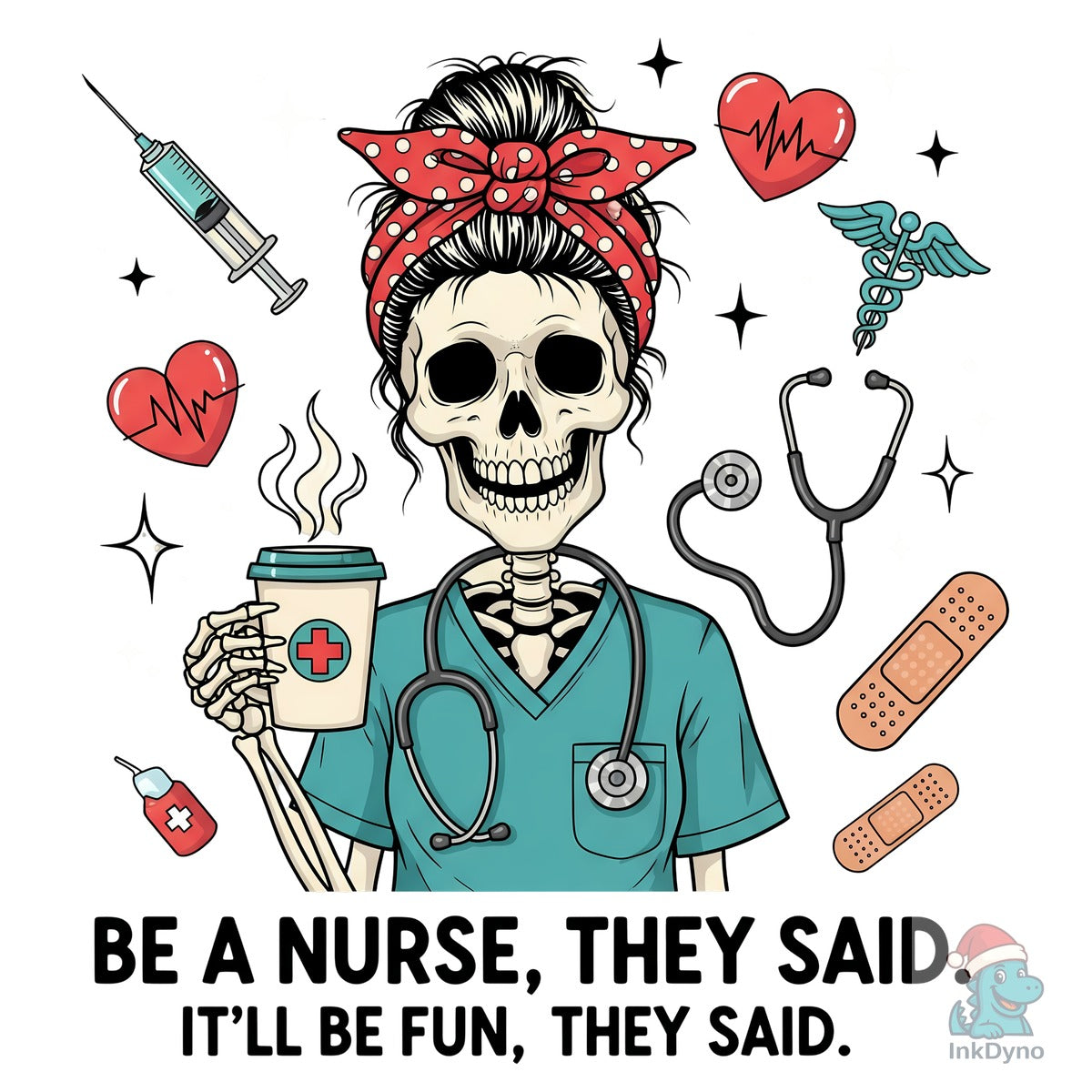 Skeleton Nurse Funny Nurse