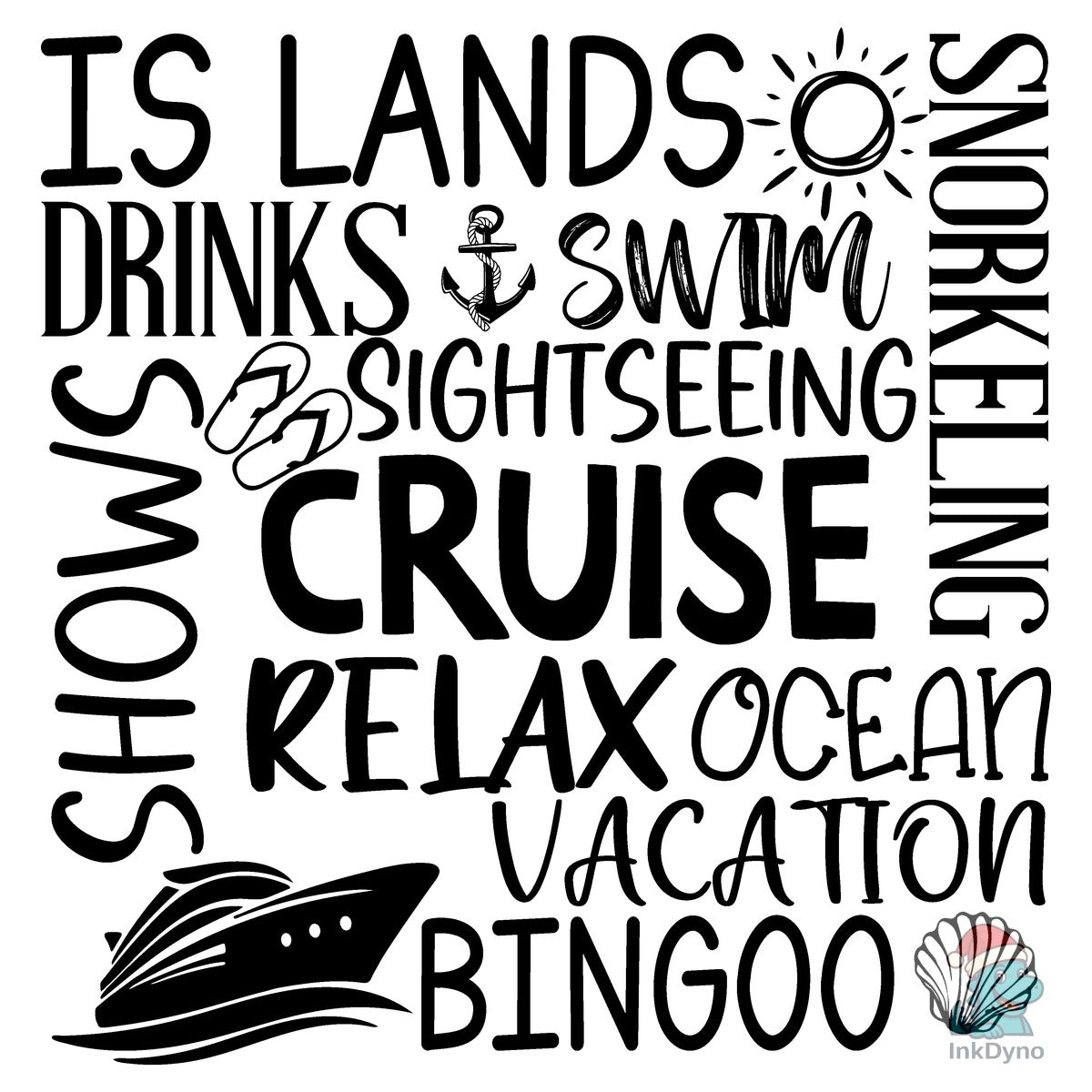 Cruise Vacation Word Art Cruise Trip