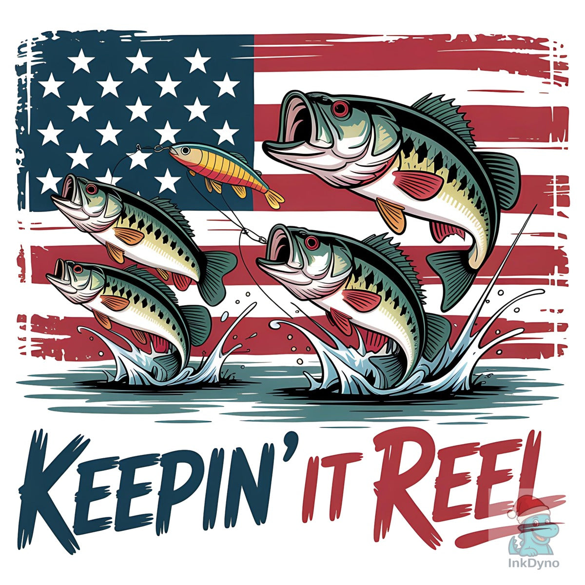 America Fish Flag Keepin' It Reel