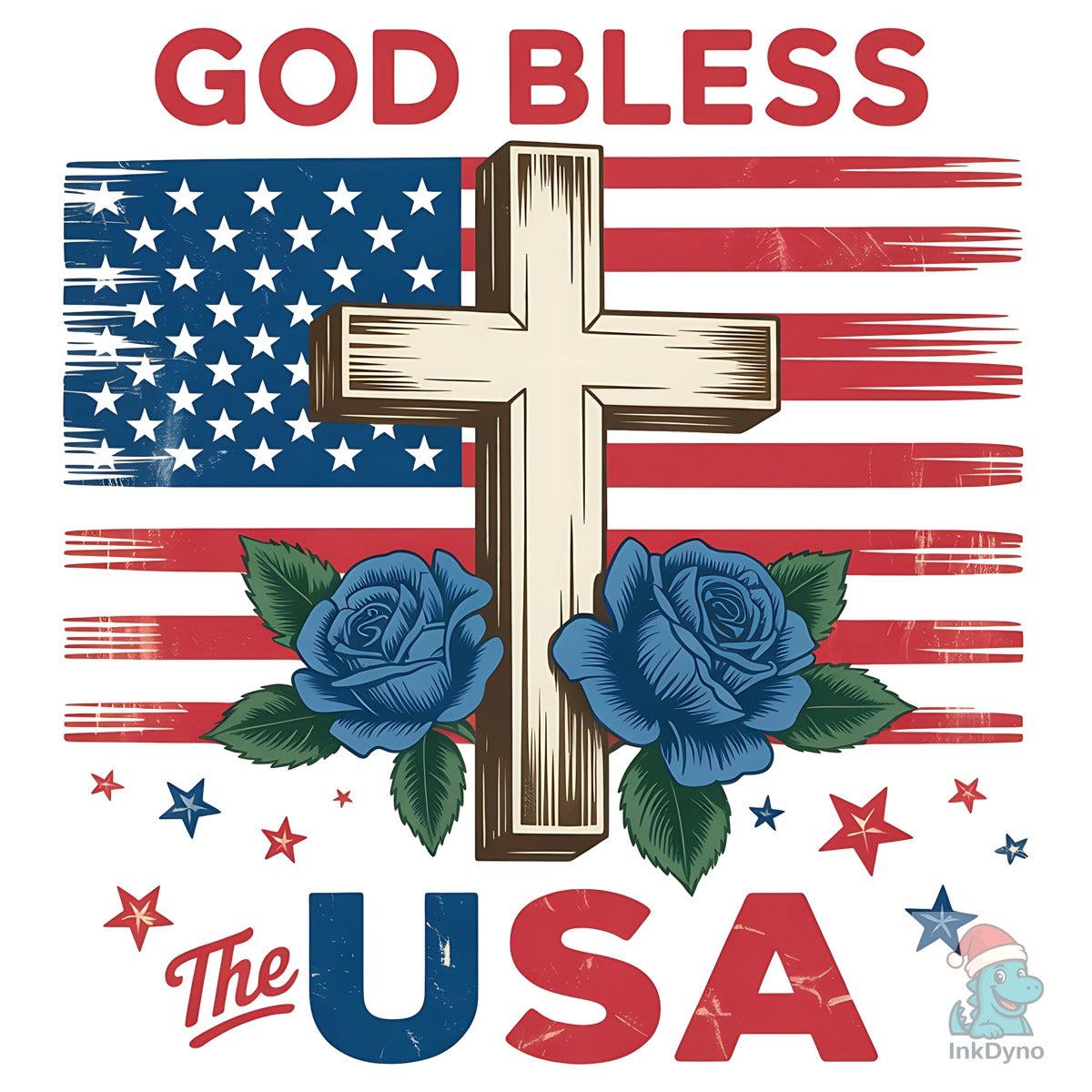 God Bless the USA USA Cross