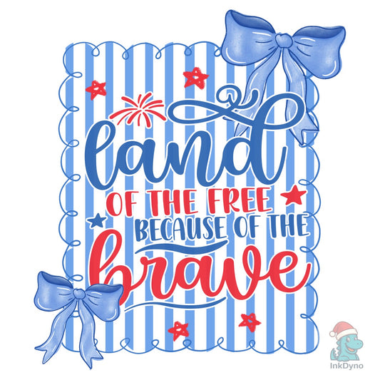 Preppy 4th of July Land of Free - DTF Transfer