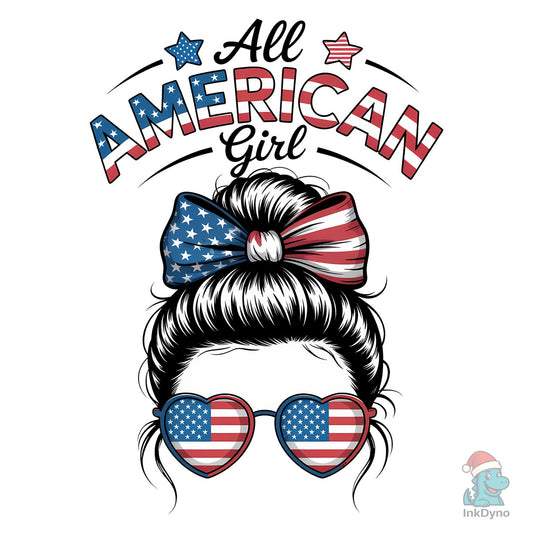 All American Girl 4th of July - DTF Transfer
