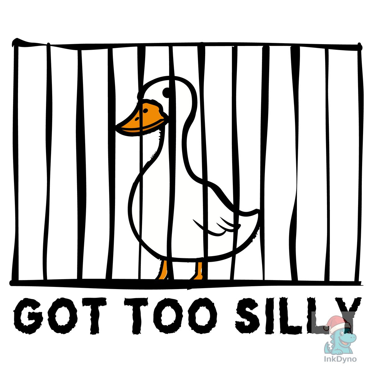 Got Too Silly Goose in Jail Funny Illus