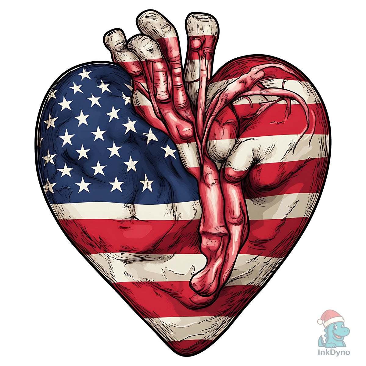 4th of July USA Heart Hand Sign