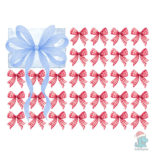 Watercolor USA Flag Made of Bows - DTF Transfer