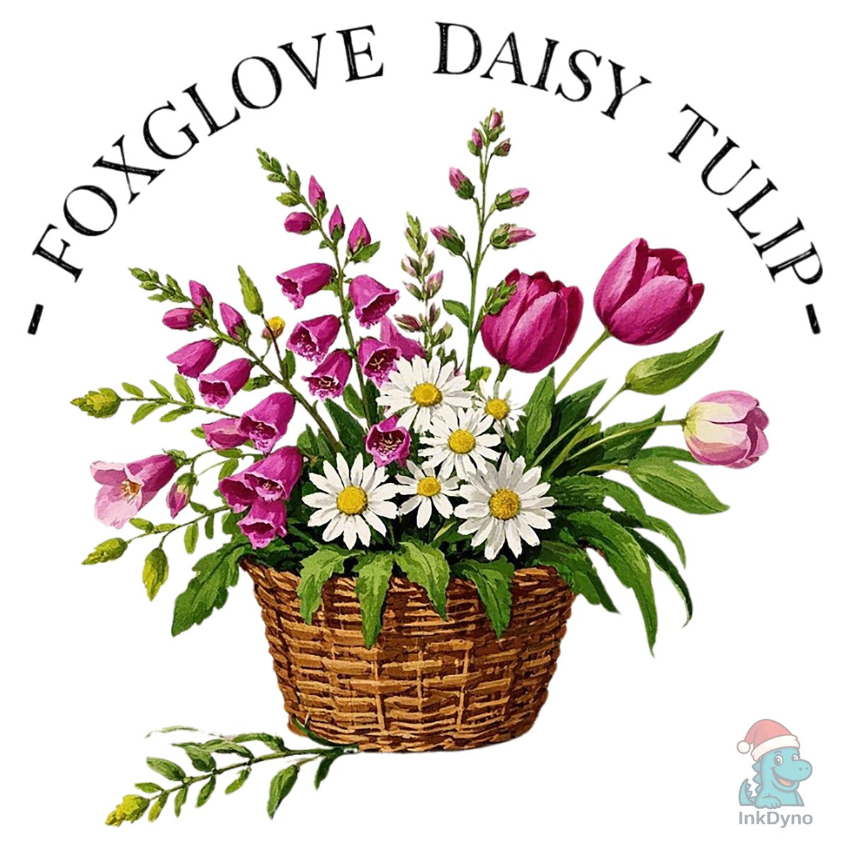 Foxglove Daisy Tulip Flower Basket