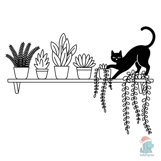 Plants and a Cat Shelf Shirt - DTF Transfer