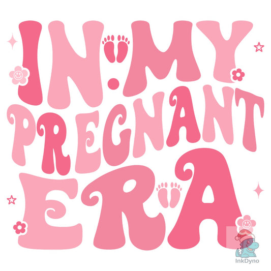 Fun Pink Pregnancy Announcement Tee - DTF Transfer