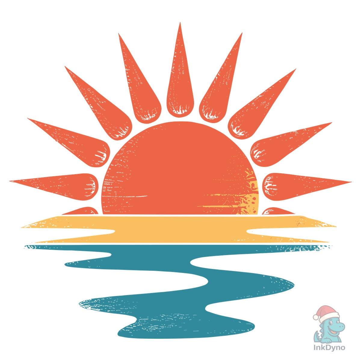 Retro Sunset Rays Wavy Shirt