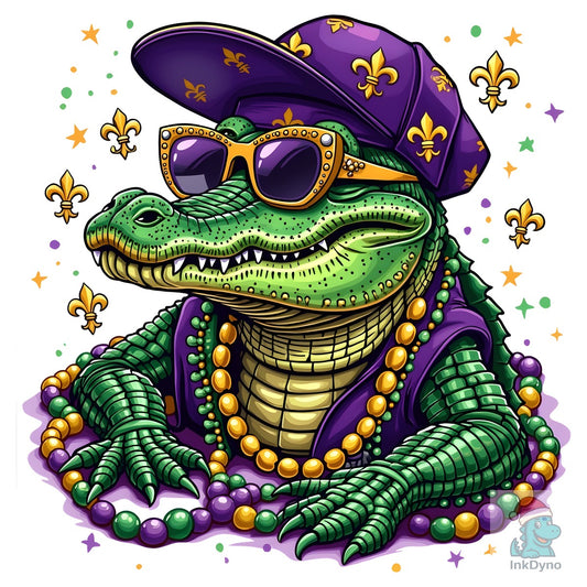 Mardigator Mardi Gras Alligator - DTF Transfer