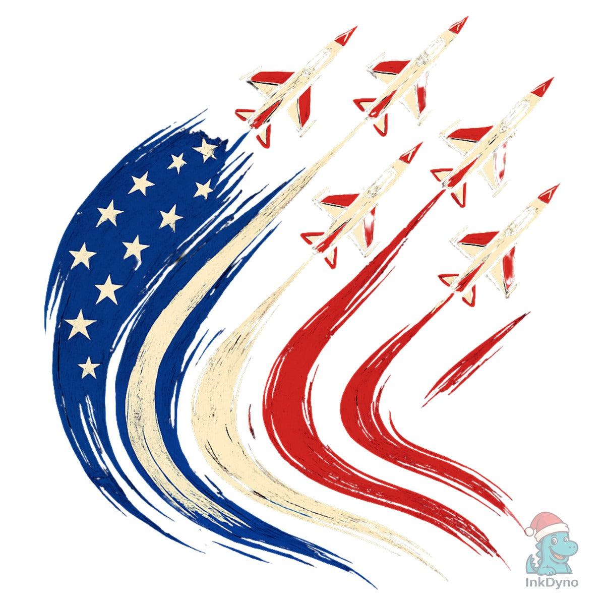Patriotic USA Flag Fighter Jets 4th