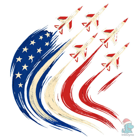 Patriotic USA Flag Fighter Jets 4th - DTF Transfer