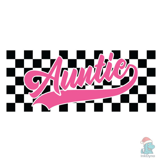 Aunt Retro Auntie Checkered Auntie - DTF Transfer