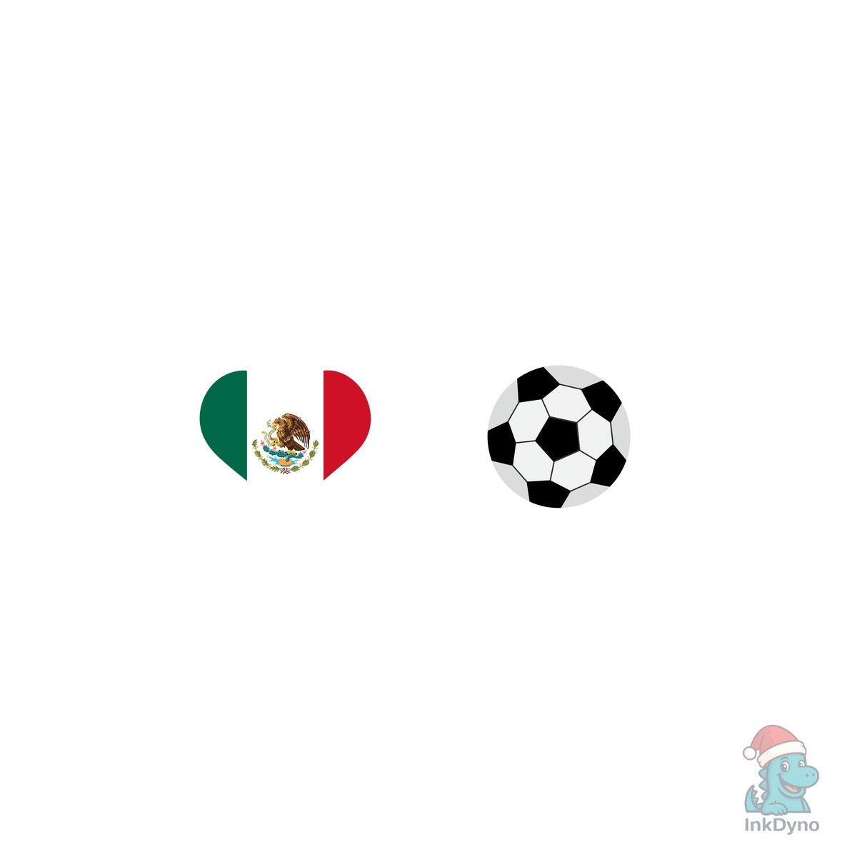 Mexico Flag Football Soccer Heartbeat