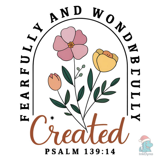 Minimal Christian Floral Psalm - DTF Transfer