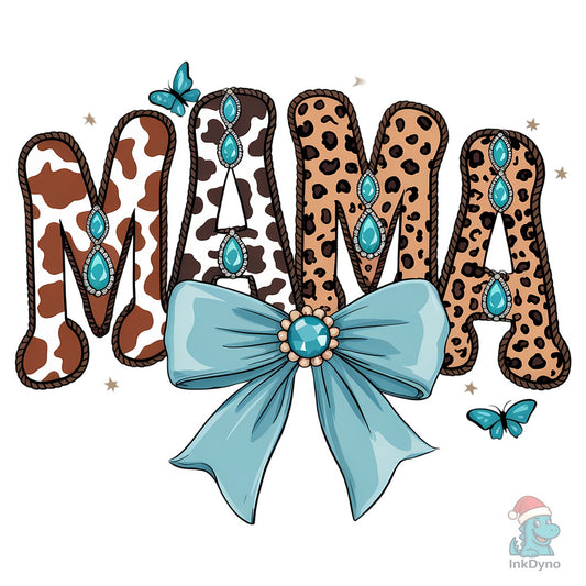 Western Leopard MAMA with Bow - DTF Transfer