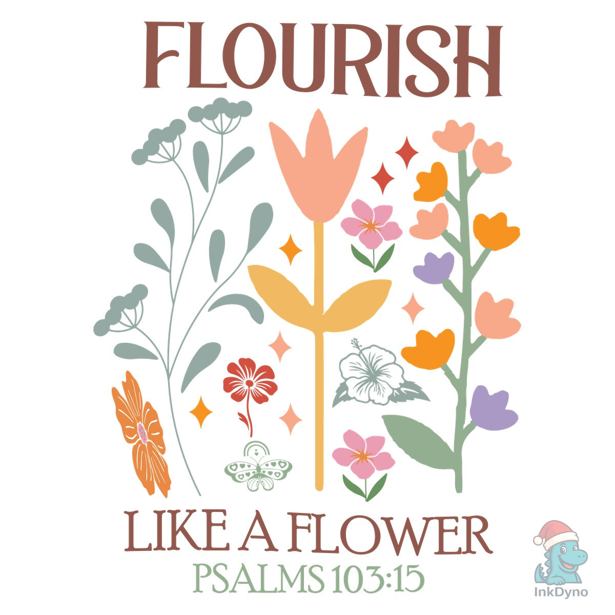 Christian Boho Abstract Flowers