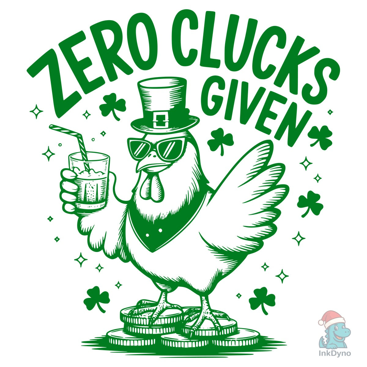 Zero Clucks Given Funny St Patrick'