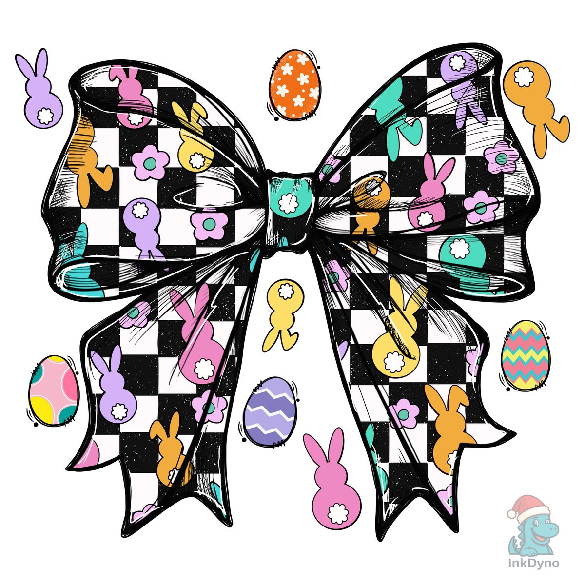 Coquette Easter Bunny Checkered Girly