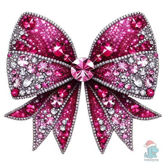 3D Glitter Crystal Rhinestone Bow - DTF Transfer