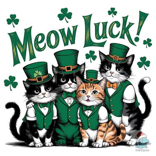 St. Patrick's Day Cats Funny St. Patrick - DTF Transfer
