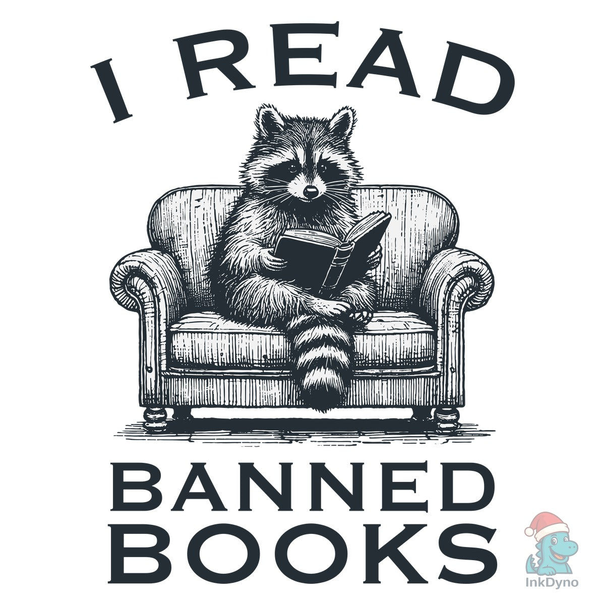 Bookish Raccoon Reading on Sofa Shirt