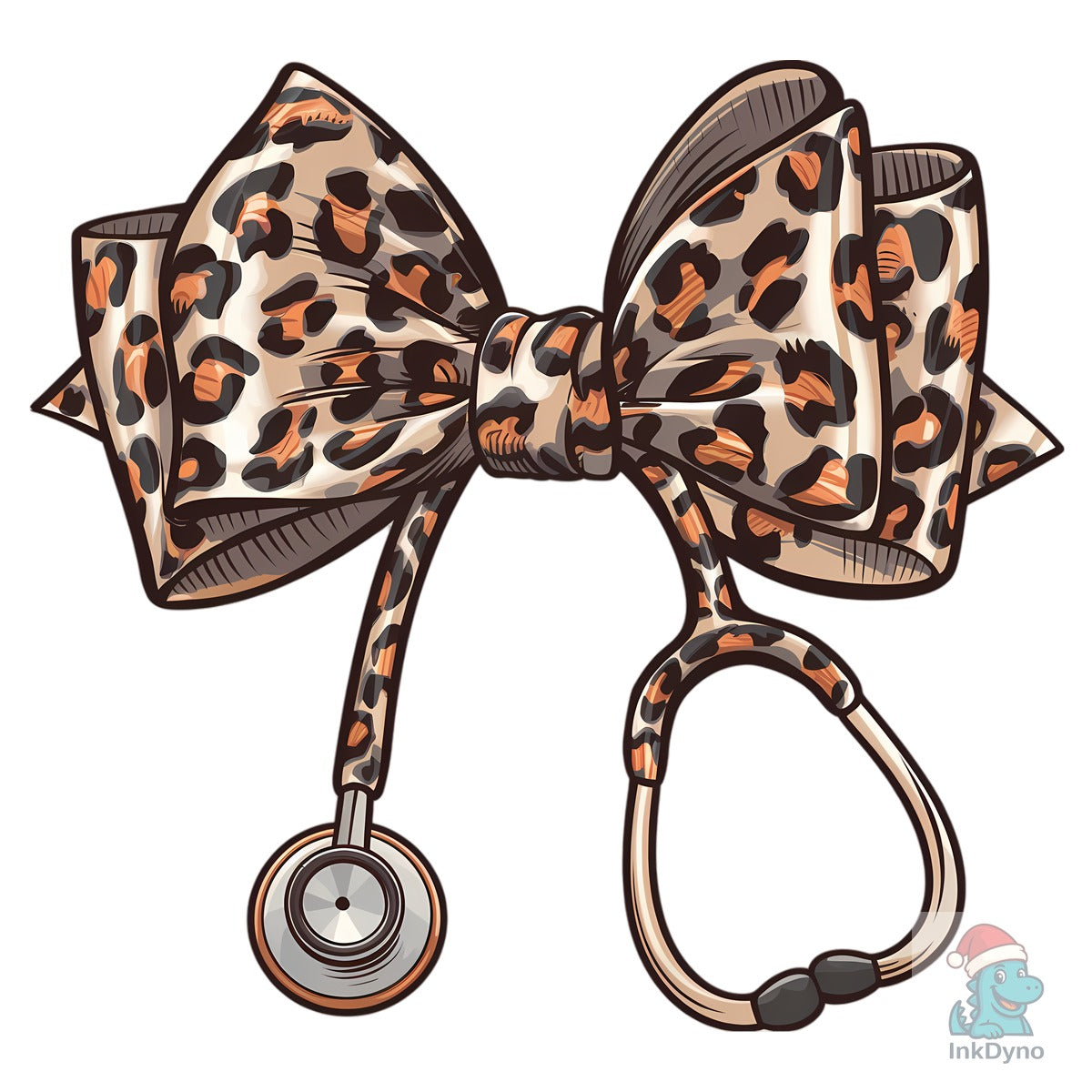 Leopard Print Stethoscope Bow