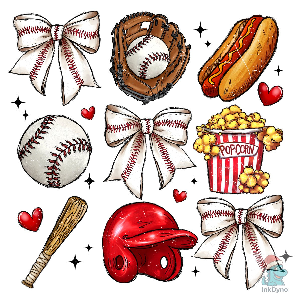 Baseball Game Day Bow Set