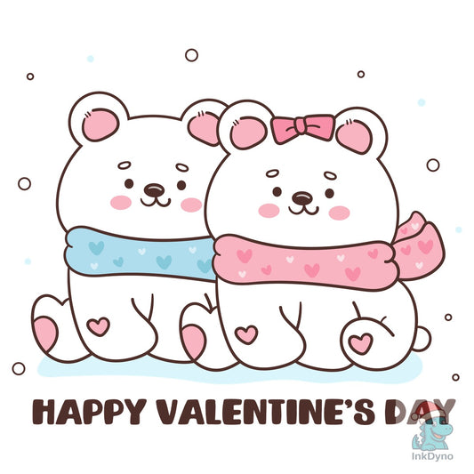 Valentine Clip Art Cute Polar Bear Love2 - DTF Transfer