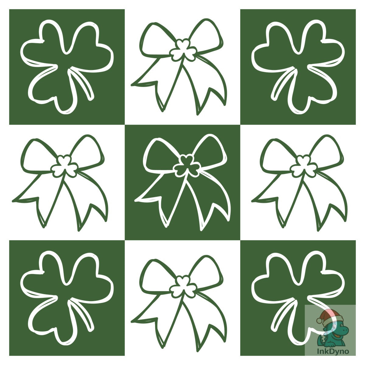 Checkered Bow Coquette St Patrick's Day