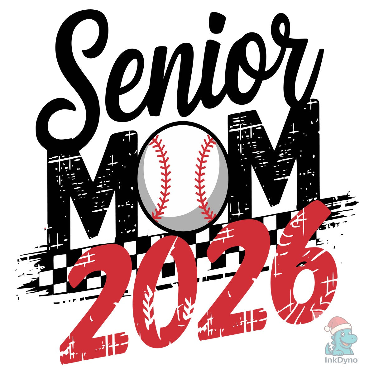 Senior Baseball Mom 2026 Checkered
