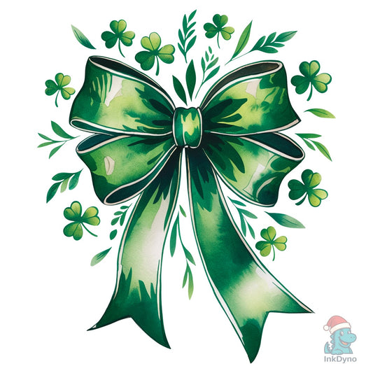 St. Patrick's Day Green Shamrock Bow - DTF Transfer