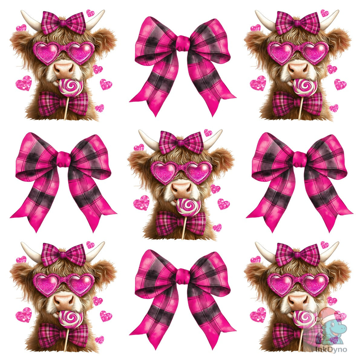 Highland Cow Valentines Coquette