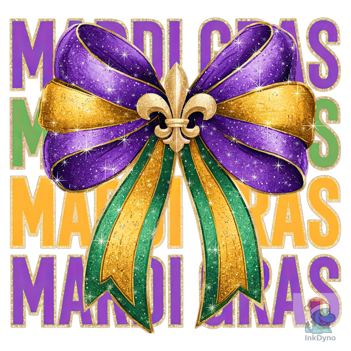 Mardi Gras Coquette Bow Fleur De Lis
