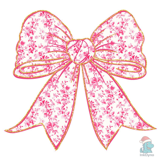 Pink Floral Coquette Bow - DTF Transfer